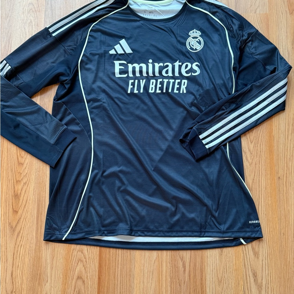 Adidas Real Madrid black long sleeve jersey